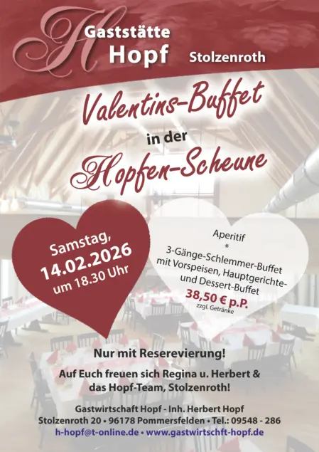 Einladung zum Valentins-Schlemmer-Buffet